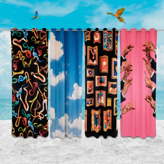 Designer shower curtain “Toiletpaper Frames”