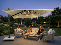Roma Deluxe 360° Cantilever Parasol with Solar LED Lighting 