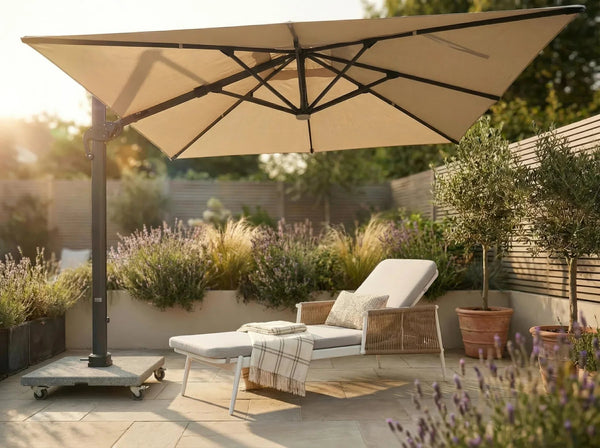 Roma Deluxe 360° Cantilever Parasol with Solar LED Lighting