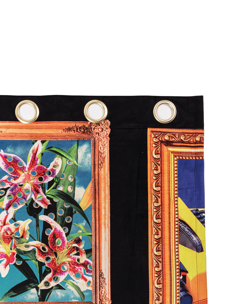 Designer shower curtain “Toiletpaper Frames”