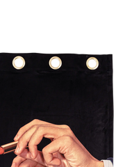 Designer shower curtain “Toiletpaper Lipstick Black”