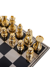 Saray Designer Chessboard — Gold & Silver Finish, 60 × 60 cm 