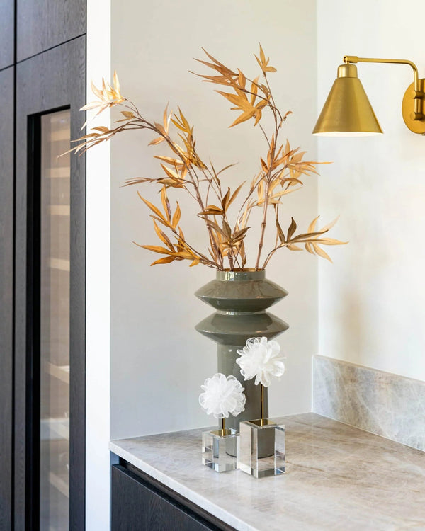 Eline Decorative Object — Flower Form in Glass & Metal
