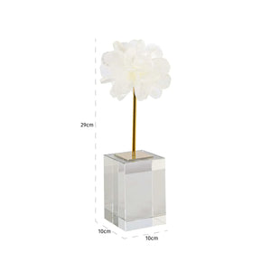 Eline Decorative Object — Flower Form in Glass & Metal 