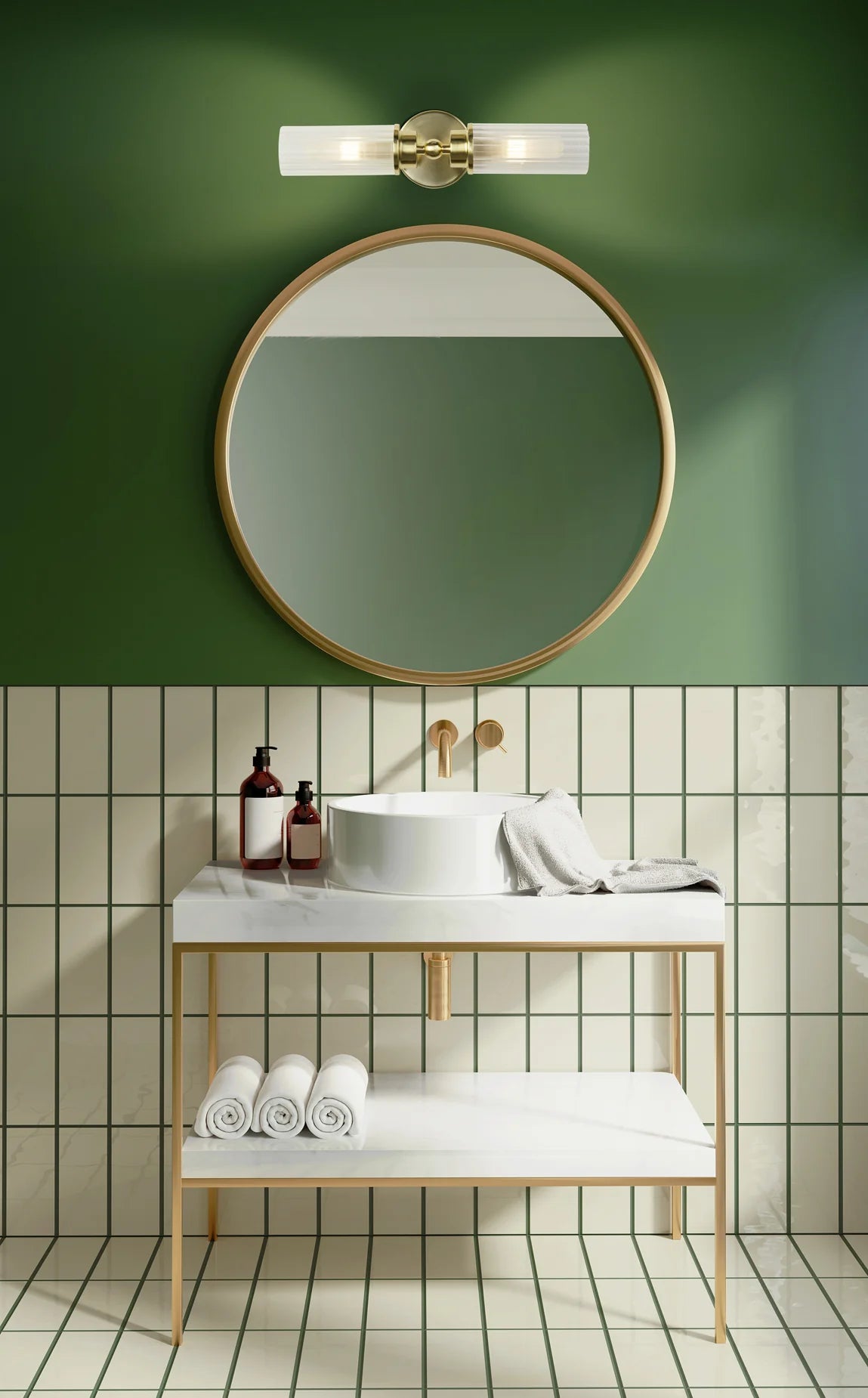 Dimmable designer wall and bathroom lamp “Imperial” 2-light