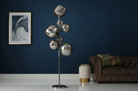 Liquid Diamond Designer Floor Lamp — Smoke-Grey Glass Spheres 