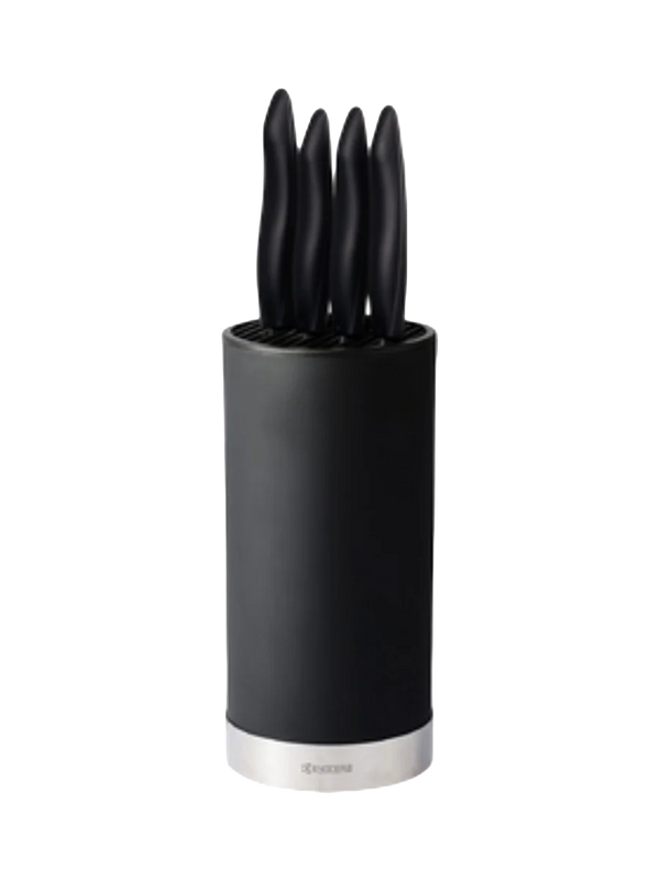Premium soft-touch knife block including four 