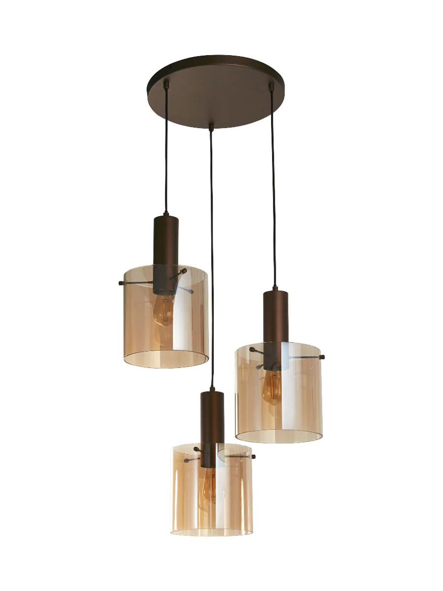 Multi-drop design pendant lamp “Sweden”, 3 bulbs