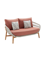 Vasca Outdoor Lounge Sofa (2-Seat) — Teak Frame with Rope Weave 
