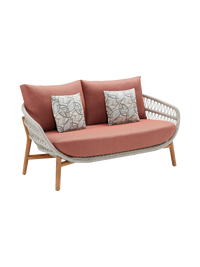 Vasca Outdoor Lounge Sofa (2-Seat) — Teak Frame with Rope Weave 