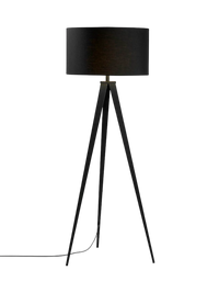 Igua Floor Lamp — Solid Wood Base with Cotton Shade 