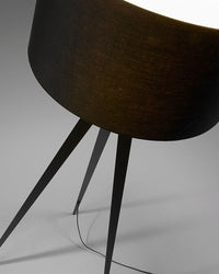Igua Floor Lamp — Solid Wood Base with Cotton Shade 