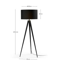 Igua Floor Lamp — Solid Wood Base with Cotton Shade 