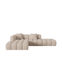 Clotilde 4-Seater Corner Sofa with Ottoman — Chenille or Velvet 