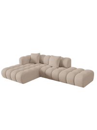 Clotilde 4-Seater Corner Sofa with Ottoman — Chenille or Velvet 