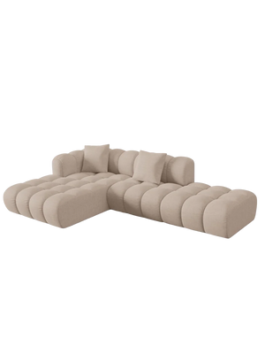 Clotilde 4-Seater Corner Sofa with Ottoman — Chenille or Velvet 