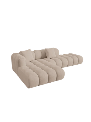 Clotilde 4-Seater Corner Sofa with Ottoman — Chenille or Velvet 