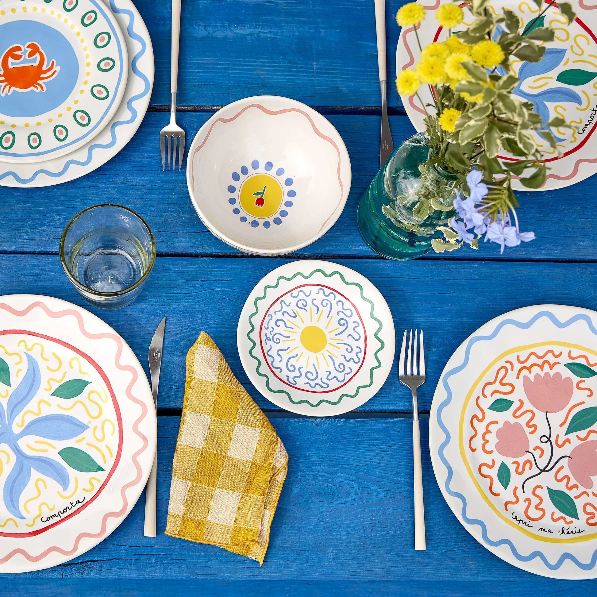 Handgefertigter Speiseteller „Summer Bliss“