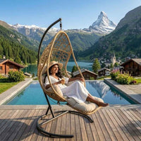 Fantastic Outdoor Hanging Basket Chair - Adjustable Footrest