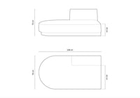 Miley Modular Sofa (2-Seat Element) — Velvet, Chenille or Bouclé 