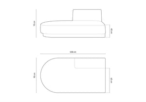 Miley Modular Sofa (2-Seat Element) — Velvet, Chenille or Bouclé 