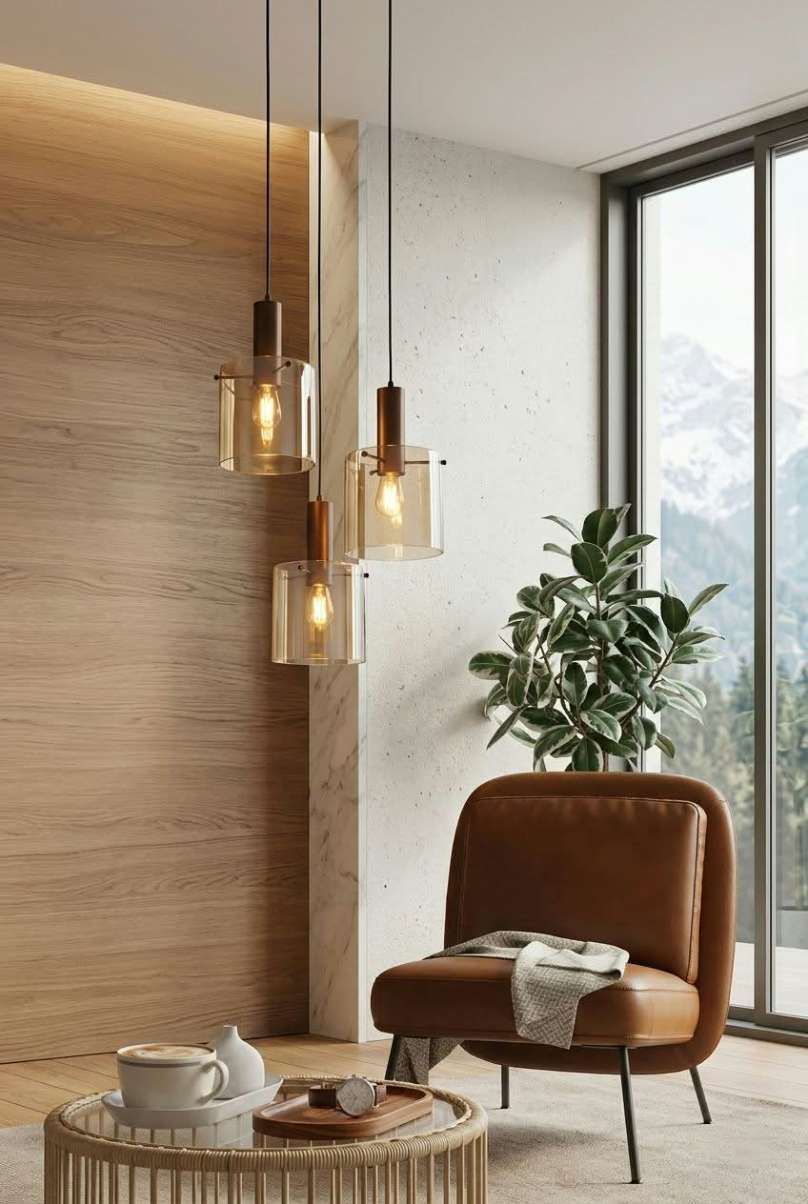 Swiss Multi-Drop Pendant Lamp - 3 Bulbs, Scandinavian Design