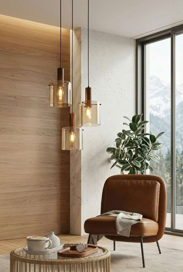 Swiss Multi-Drop Pendant Lamp - 3 Bulbs, Scandinavian Design