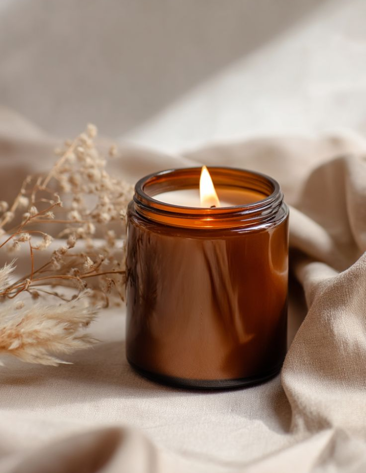 Nordic Ember - Organic Soy Wax Candle in Reusable Amber Glass Jar